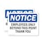 Signmission Employees Only Beyond This Point Thank You OSHA Notice Sign, Plastic, 14in W x 10in L, 2PK OS-2PACK-NS-P-1014-L-11989 - alternate 1